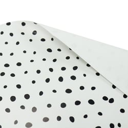 MégaCréa DIY - Papier cadeau petits pois noir et blanc 2 x 0,70m
