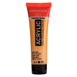 Peinture acrylique en tube - Jaune d'or - 253 - Amsterdam - 20ml