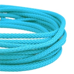 Bobine 50m Cordon damier polyester 5mm turquoise