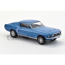 Voiture miniature de collection - NOREV - Ford Mustang GT Fastback 1968 - 1/43 - Bleu Acapulco - Intérieur