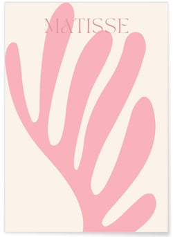 Affiche Matisse 'Feuillage Rose' – Élégance et minimalisme | A3 : 29,7x42cm