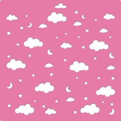 Pochoir plastique souple réutilisable 30 x 30 cm Fabrika Decoru NUAGE ETOILE 215