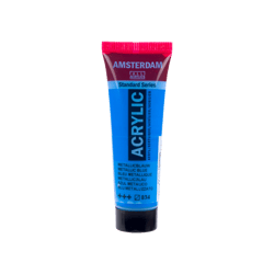 Peinture acrylique en tube - Bleu métallique - 834 - Amsterdam - 20ml
