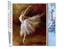 Peinture par Numéro Figured'Art - Ballerine en pointes - Kit de Loisir Créatif DIY Numéro d'Art Complet - 40x50cm sans châssis en bois