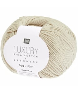 Pelote de cachemire et de coton Luxury Pima Cotton x Cashmere - Rico Design 01 Sable