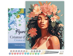 Peinture par Numéro Figured'Art avec Cadre - Beauté couronnée de pivoines - Kit de Loisir Créatif DIY Numéro d'Art Complet - 40x50cm toile tendue sur châssis