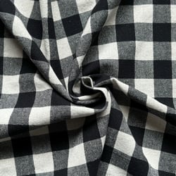 Tissu Coton d'ameublement Celestin Carreaux Noir