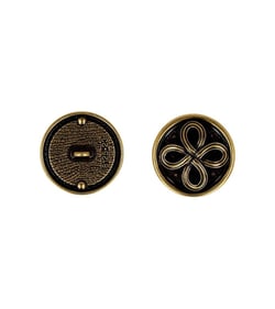 Lot de 3 boutons métal fleur or antique