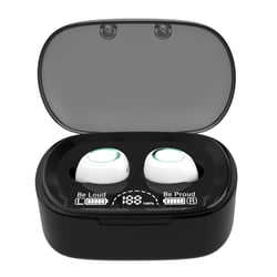 Ecouteurs Bluetooth Rose Sans Fil Intra-auriculaires Tactiles Avec Affichage LED Blanc YONIS