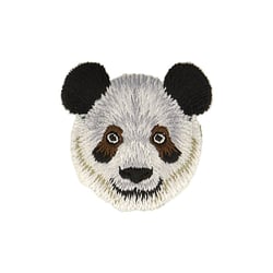 Lot de 3 écussons thermocollants panda en perles 5,5x3,5cm