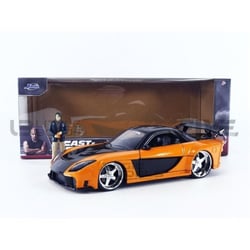 Voiture Miniature de Collection - JADA TOYS 1/24 - MAZDA RX-7 - Orange / Black