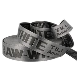 Film 20m sangle jacquard RAW WHITE 35mm Gris/noir