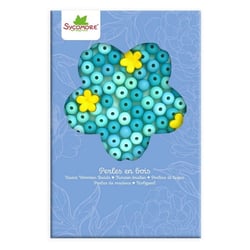 Les Perles – Boite de perles en bois – Fleurs – Sycomore