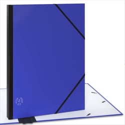 Carton à dessin A3- 34 x 45 cm, Avec fermeture élastique, Dos extensible pour plus d'espace- Bleu- Certifié FSC- ACROPAQ