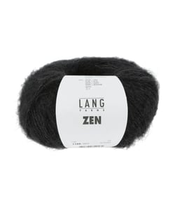 Pelote de Laine, Alpaga et Soie à tricoter ZEN - 25GR - Lang Yarns 0004 Noir