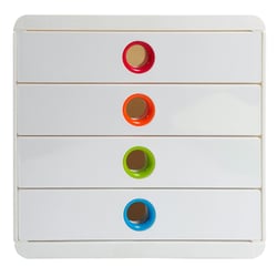 Module de classement Pop-Box 4 tiroirs Black Office - Blanc/arlequin - Exacompta