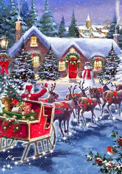 Puzzle 500 pièces - Santa And Sleigh - Bluebird Puzzle