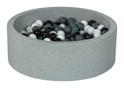 Piscine à balles Aire de jeu + 300 balles noir,blanc,gris - Velinda