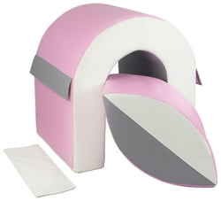 Set de 2 blocs en mousse blanc, rose clair, gris - Velinda