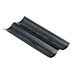Plaque perforée 2 baguettes - antiadhérent Obsidian - 380 x 160 mm