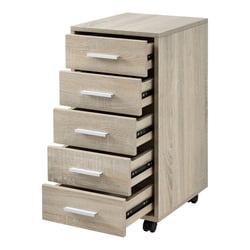 Caisson à roulettes mobile avec 5 tiroirs en MDF 63 cm