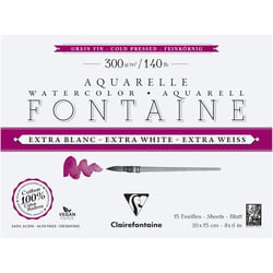 Bloc - Peinture aquarelle - Grain fin - 20x15cm - 300g - Clairefontaine - Fontaine