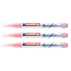 Lot de 3 marqueurs peinture acrylique pointe fine 1-2 mm - EDDING - Mauve chic