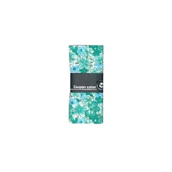 Coupon de tissu en coton Fleurs vert d'eau 55 cm