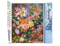 Peinture par Numéro Figured'Art - Explosions de fleurs - Kit de Loisir Créatif DIY Numéro d'Art Complet - 40x50cm sans châssis en bois
