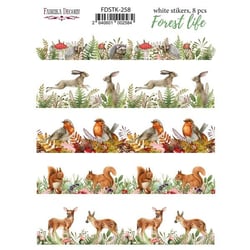 Planche de stickers couleur embelissement Fabrika Decoru FOREST LIFE 258