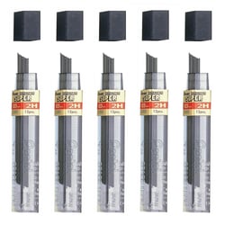 Mine de rechange Pentel Hi-Polymer Super - 0,5 mm - Gradation 2H - Lot de 5 étuis de 12 mines