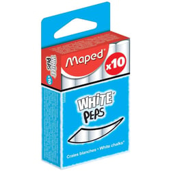 Boîte de 10 craies blanches pour ardoises noires White'Peps Maped