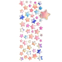 Stickers époxy étoiles pastel 0,8 à 1,5 cm 52 pièces
