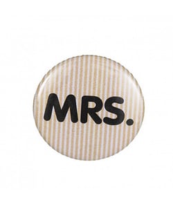 Badge broche bouton MRS. - Rico Design Blanc