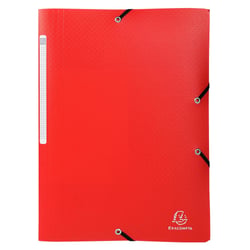 Chemise à élastiques 3 rabats PP OPAK - A4 - Rouge - x 50 - Exacompta