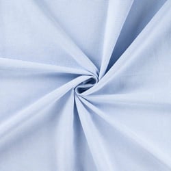 Tissu Polycoton Louisa fines rayures Blanc sur fond Bleu ciel