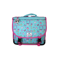 Cartable à colorier 35 cm - POL FOX Kawai - Bleu - réversible, 1 compartiment, motifs kawaii