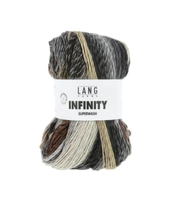 Pelote de Laine INFINITY - 100gr - Lang Yarns - 100% Mérinos Extrafine Superwash - Couleurs aléatoires, rendu artistique unique 07 Multicolore