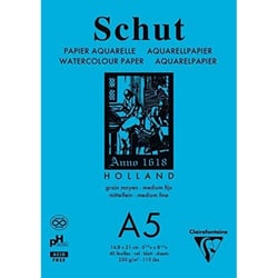 Bloc aquarelle Schut Clairefontaine papier petit grain blanc A5 40 feuilles