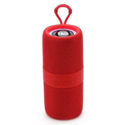 Enceinte Bluetooth Portable Sans Fil 3D Stéréo Subwoofer Avec LED Et FM Rouge YONIS