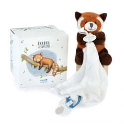 Doudou attache sucette peluche panda roux - 12 cm - Unicef