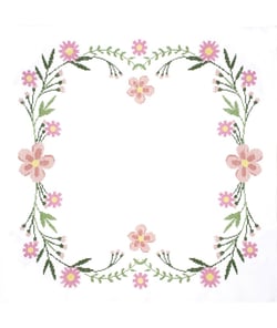 Kit de nappe au point de croix - Fleurs de Marguerite - 80 x 80 cm - Trimits Blanc