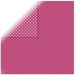 Papier scrapbooking "DotsetStripes", rose oeillet, 30,5x30,5cm, 180g / m² - lot de 25 feuilles