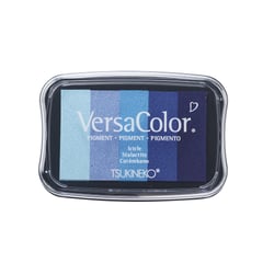 Tampon encreur "Versacolor", teintes bleues, 5 couleurs, 4,7x7,5 cm