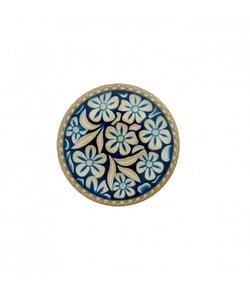 Bouton métal motif floraux 23mm à queue - Prym Marine Bleu