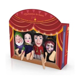 Coffret 4 marionnettes blanche-neige et les 7 nains - contes classiques - jeu imagination, theatre enfant