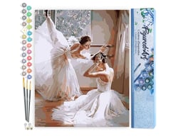Peinture par Numéro Figured'Art - Futures Ballerines - Kit de Loisir Créatif DIY Numéro d'Art Complet - 40x50cm sans châssis en bois