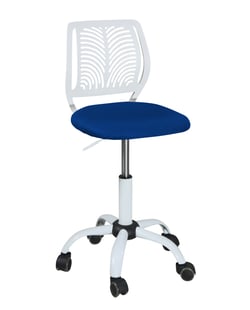 Chaise de bureau enfant pivotante réglable SAWI blanc bleu