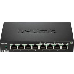 Switch D-Link Switches - Métallique - DES108 - Noir
