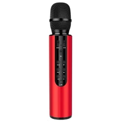 Microphone Bluetooth 5.0 Sans Fil Stéréo Or Pour Karaoké Avec Réduction De Bruit Rouge YONIS